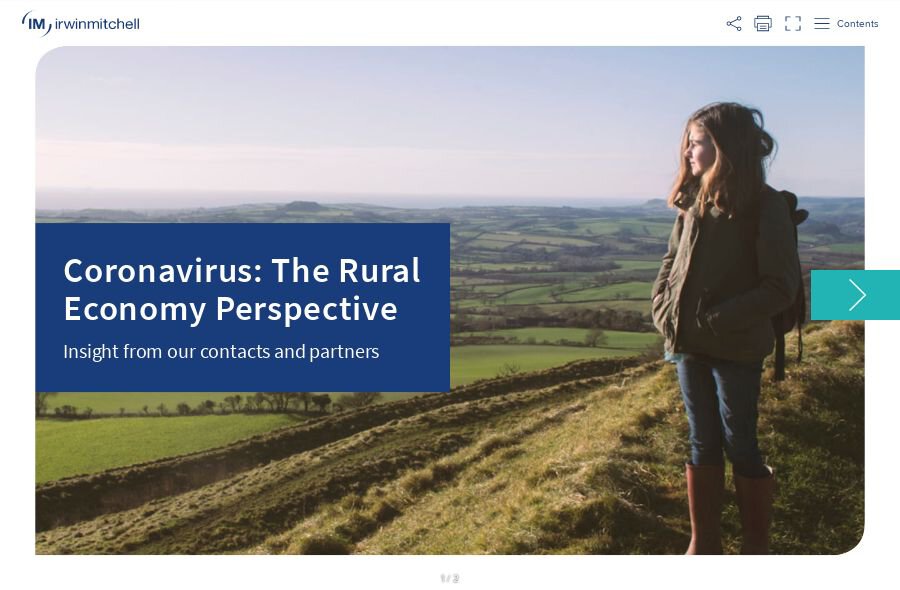 Coronavirus the rural economy perspective report front cover. Also links through to the report.